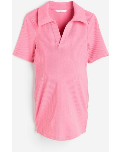 H&M MAMA Geripptes Shirt - Pink