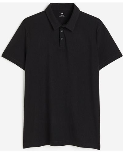 H&M Poloshirt in Slim Fit - Schwarz