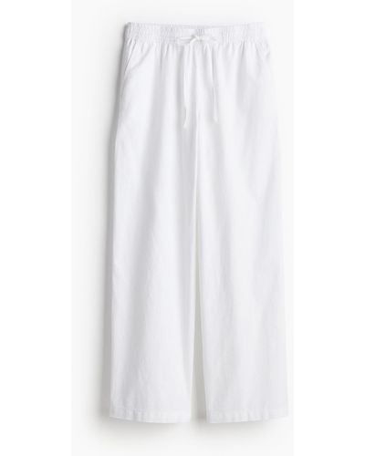 H&M Pantalon en lin mélangé - Blanc