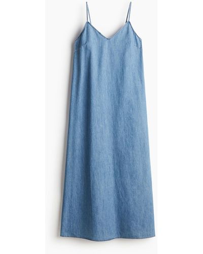 H&M Trägerkleid aus Denim - Blau
