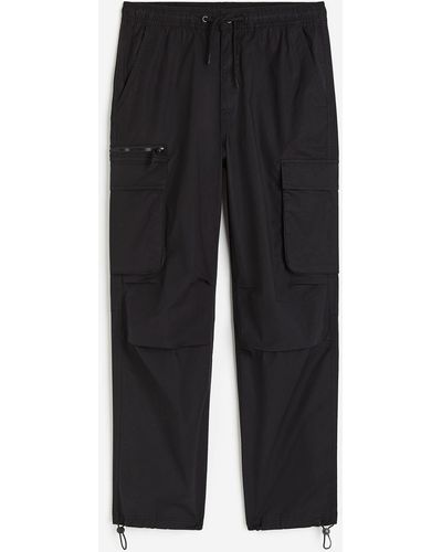 H&M Cargohose Relaxed Fit - Schwarz