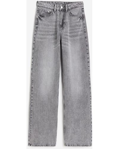 H&M Wide Ultra High Jeans - Gris