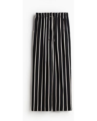 H&M Pantalon large avec taille élastique - Noir