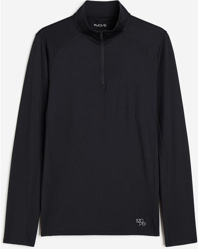 H&M Sportshirt Van Drymovetm Met Rits - Zwart