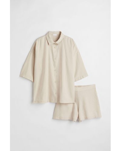 H&M Pyjama en lin mélangé - Neutre