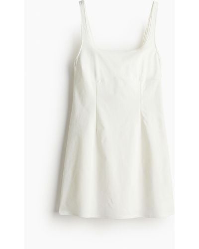 H&M Jerseykleid mit Picotbesätzen - Weiß