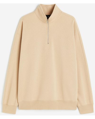 H&M THERMOLITE Sweatshirt mit Zipper in Loose Fit - Natur