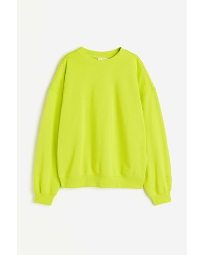 H&M Oversized Sport-Sweatshirt - Gelb