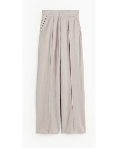 H&M Pantalon habillé avec taille haute - Blanc