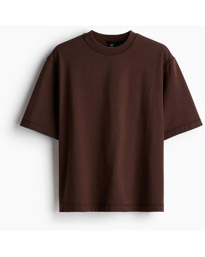 H&M Kastiges T-Shirt im Washed-Look - Braun
