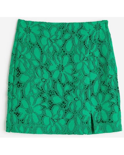 H&M Minijupe aus Spitze - Grün