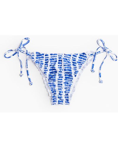 H&M Bikinihose Brazilian zum Binden - Blau