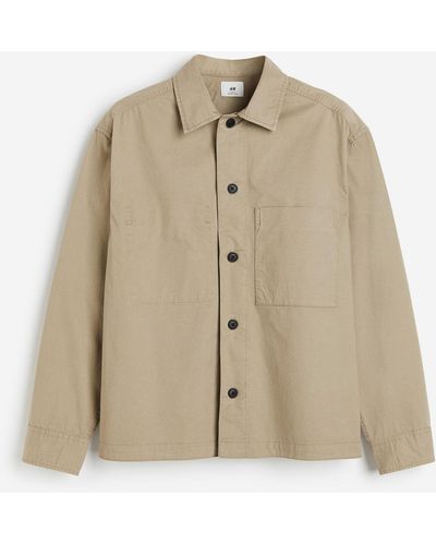 H&M Twill-Overshirt in Loose Fit - Natur