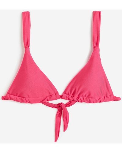 H&M Wattiertes Triangel-Bikinitop - Pink