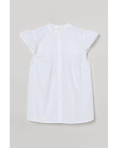 H&M Bluse mit Biesenfalten - Weiß
