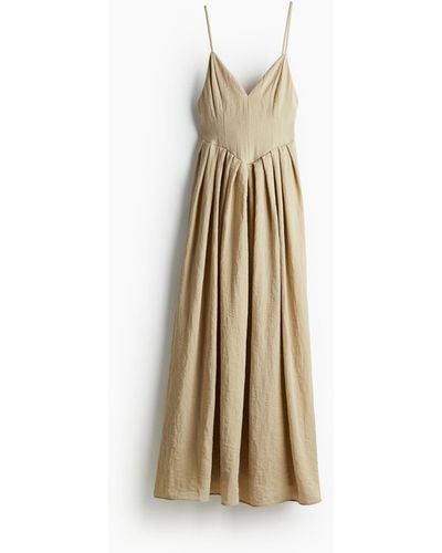 H&M Gecrinkeltes Kleid mit Faltenjupe - Mettallic