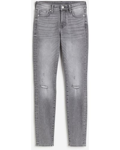 H&M Skinny Regular Ankle Jeans - Grau