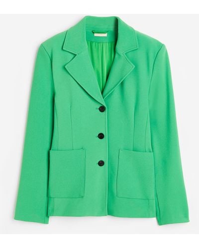 H&M Einreihiger Jersey-Blazer - Grün