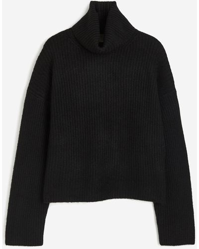 H&M Oversized-Rollkragenpullover - Schwarz