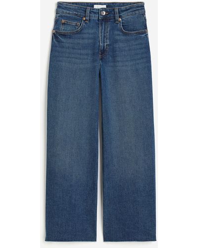 H&M Wide High Ankle Jeans - Blauw