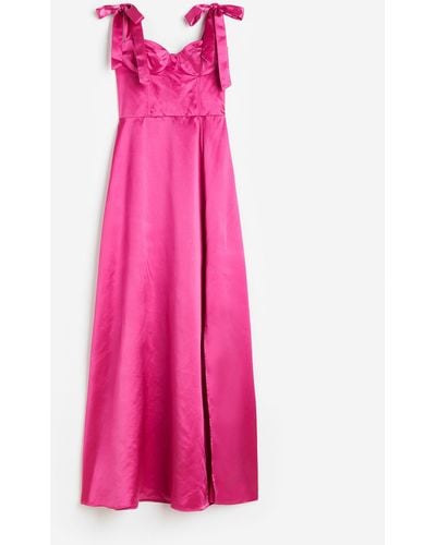H&M Korsagenkleid mit Bindeträgern - Pink
