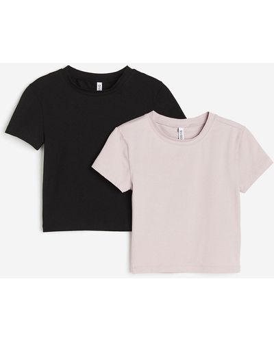H&M Lot de 2 T-shirts courts - Noir