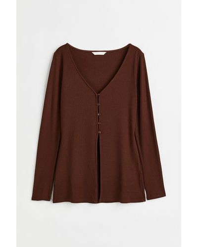 H&M Gerippter Cardigan aus Viskose - Braun