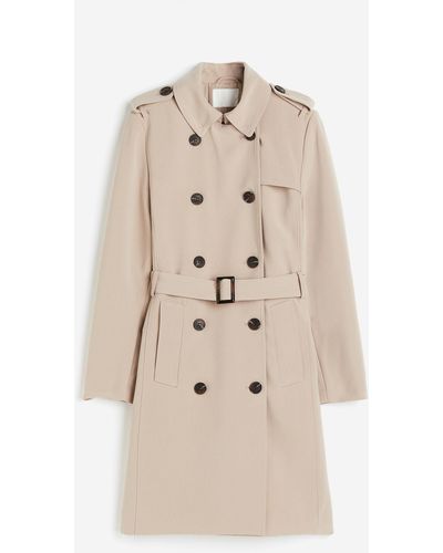 H&M Double-breasted Trenchcoat - Naturel