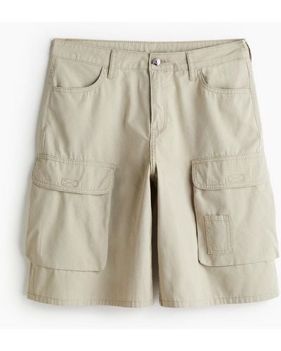 H&M Cargo-Shorts aus Canvas - Weiß