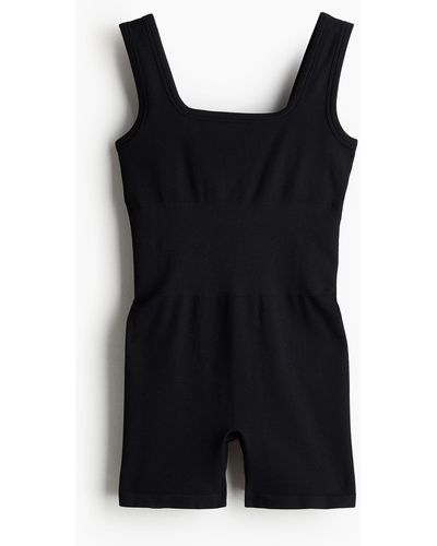 H&M Korte Seamless Bodysuit Van Drymovetm - Zwart