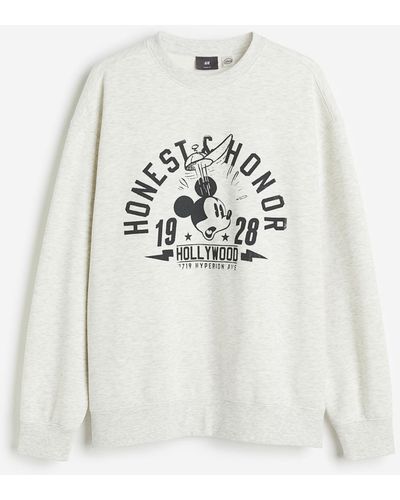 H&M Sweatshirt in Loose Fit - Weiß