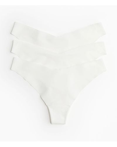 H&M 3er-Pack Unsichtbare Tangas - Weiß