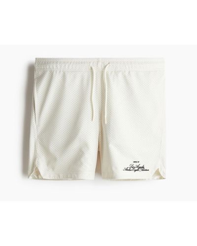 H&M Mesh-Shorts in Regular Fit - Weiß