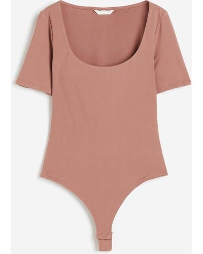 H&M Body string à manches courtes - Rose