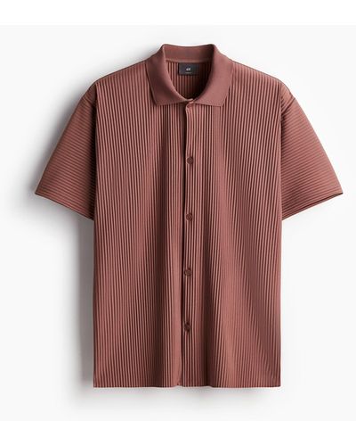 H&M Geplooid Overhemd - Bruin