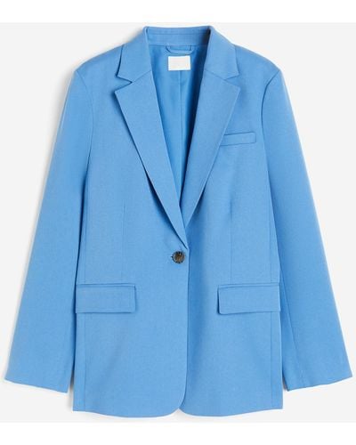 H&M Blazer en twill à fermeture droite - Bleu