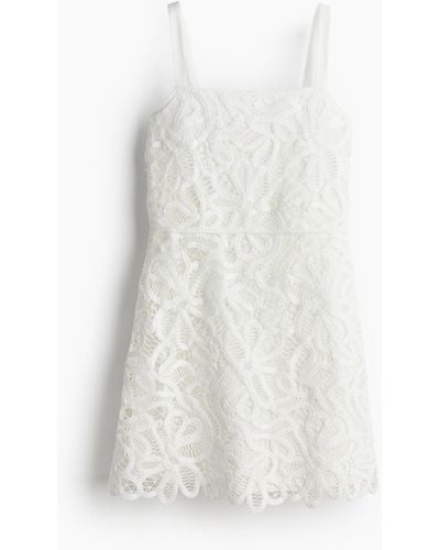 H&M Trägerkleid im Häkellook - Weiß