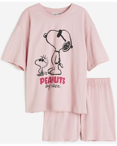 H&M Pyjama en jersey de coton - Rose