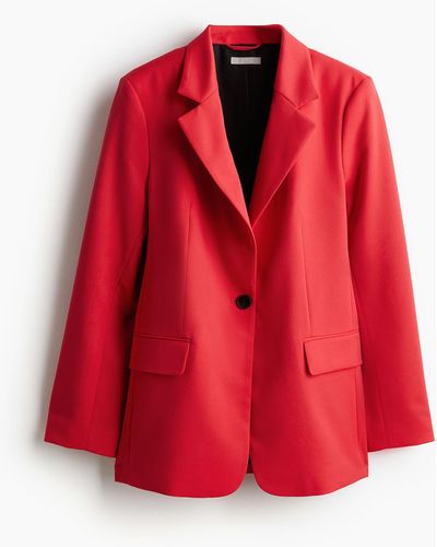 H&M Single-breasted Blazer - Rood