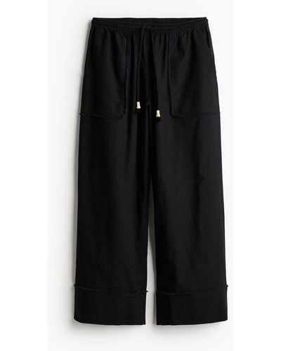 H&M Pantalon large en lin mélangé - Noir