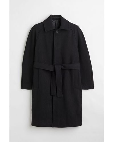 H&M Carcoat aus einer gefilzten Wollmischung - Schwarz