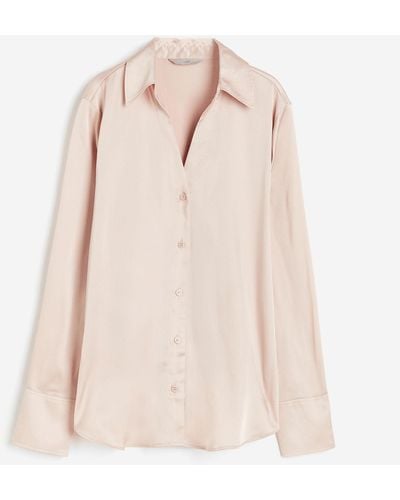H&M Bluse mit V-Ausschnitt - Pink