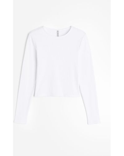 H&M Top côtelé - Blanc