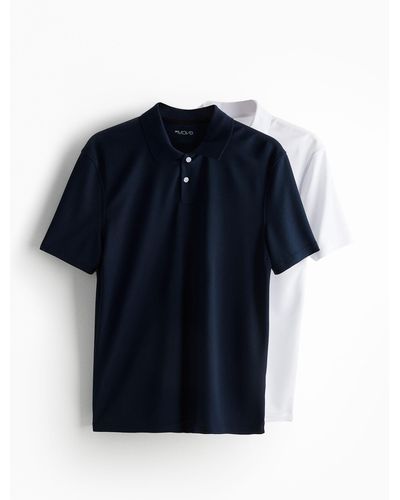 H&M 2er-Pack DryMove Sport-Poloshirt - Blau