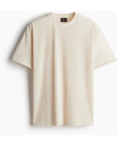 H&M T-shirt plissé Loose Fit - Neutre