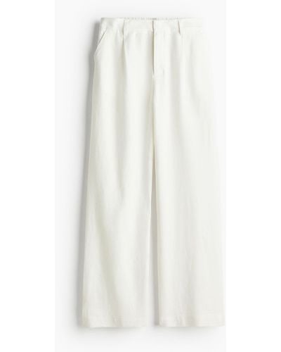H&M Elegante Hose aus Leinenmix - Weiß
