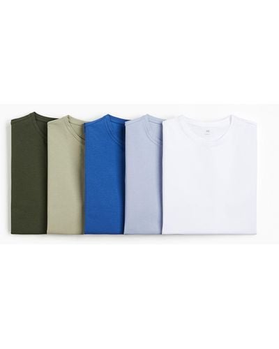H&M Set Van 5 T-shirts - Blauw
