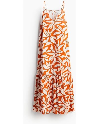 H&M Langes Kleid in A-Linie - Orange