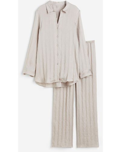 H&M Chemise et pantalon de pyjama - Blanc