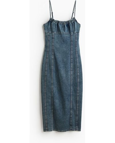 H&M Bodycon-Kleid aus Denim - Blau